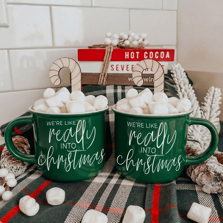 Really Into Christmas Funny Ceramic Coffee Mug 14oz Holiday Fun Gift for Friends