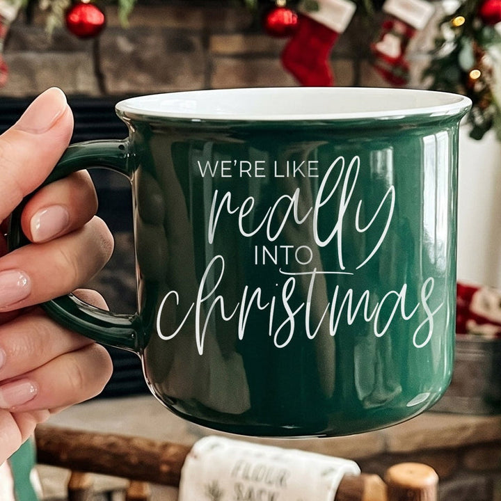 Really Into Christmas Funny Ceramic Coffee Mug 14oz Holiday Fun Gift for Friends