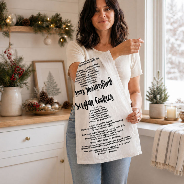 Holiday Cookies Recipe Kitchen Tea Towels Christmas Great Holiday Gift PRE-ORDER