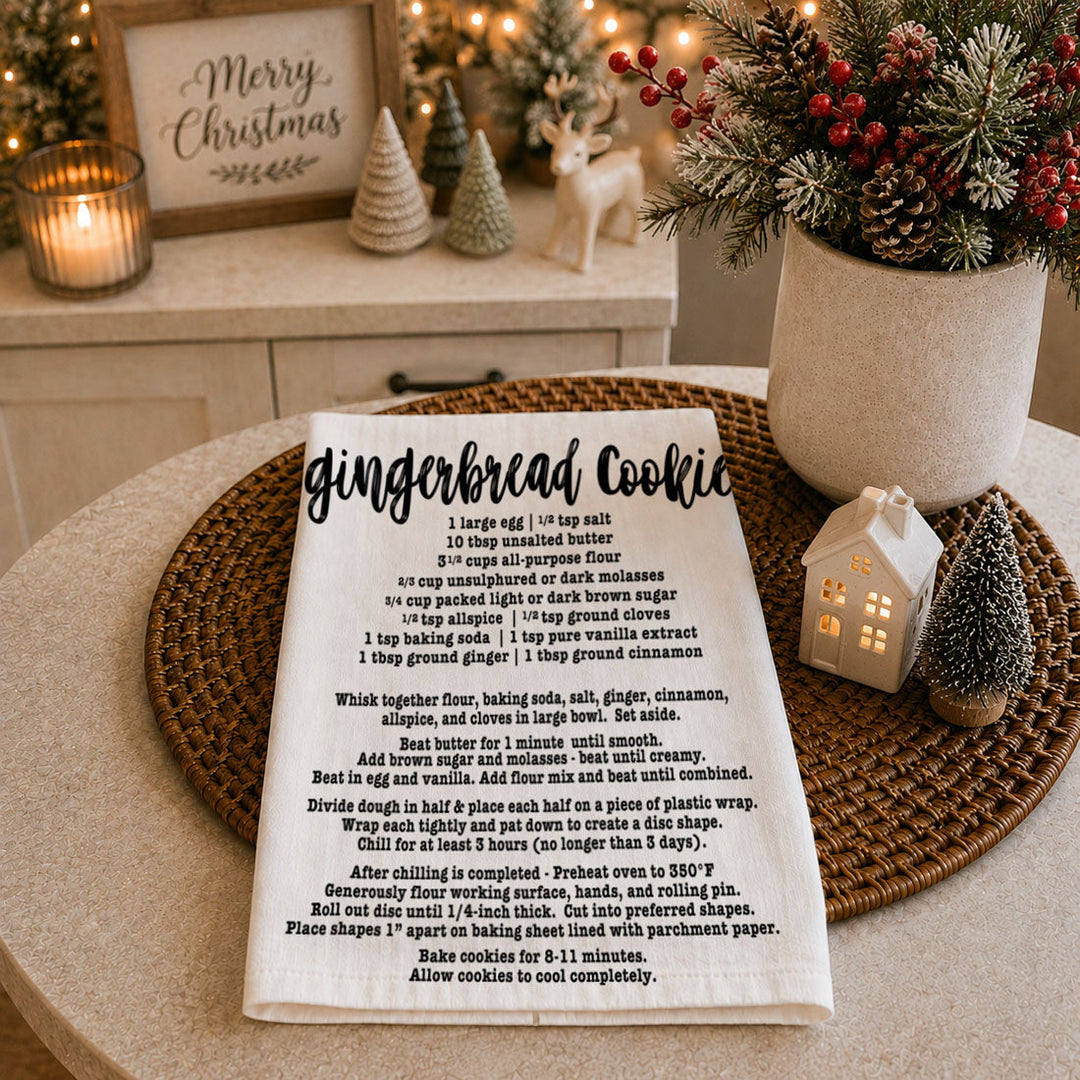 Holiday Cookies Recipe Kitchen Tea Towels Christmas Great Holiday Gift PRE-ORDER