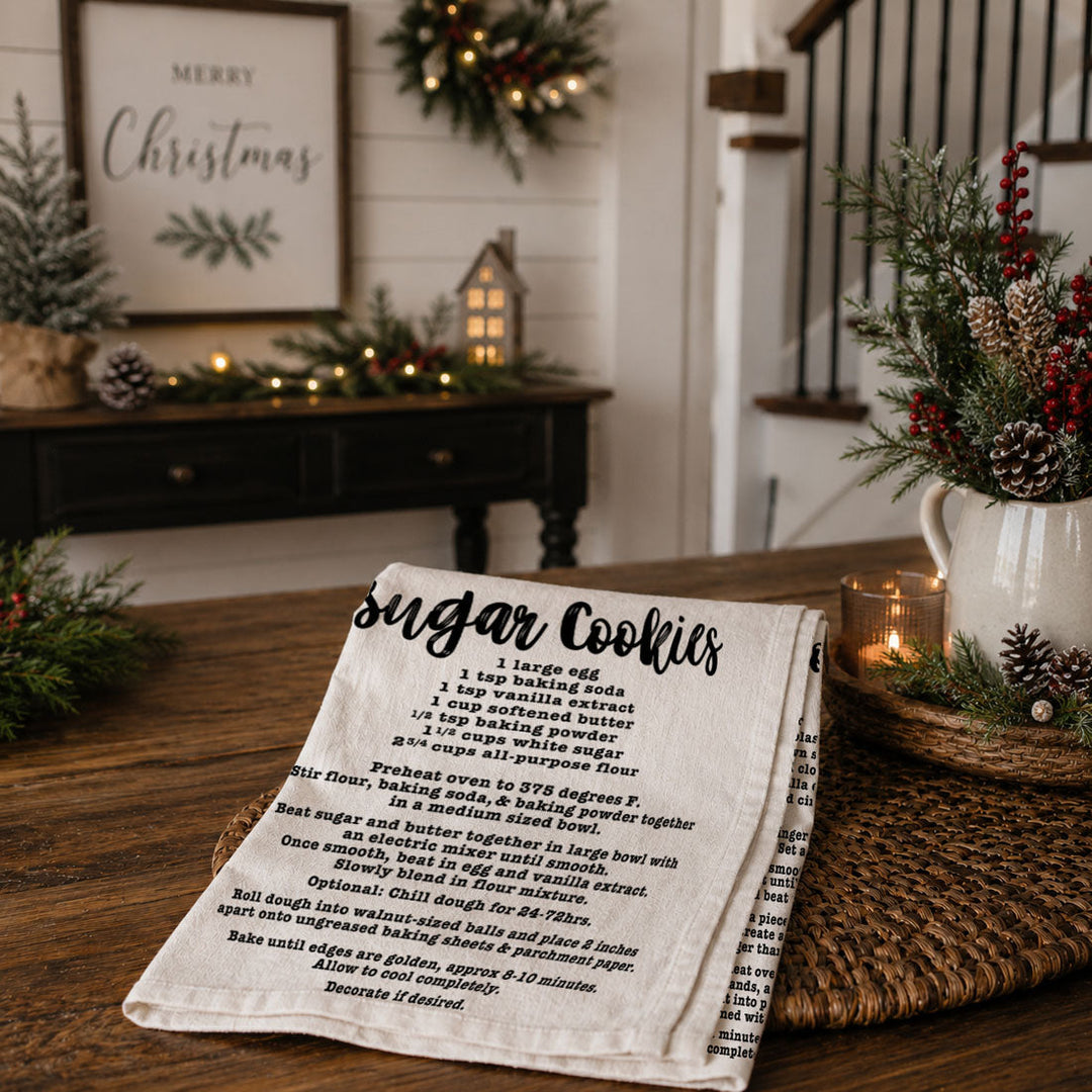 Holiday Cookies Recipe Kitchen Tea Towels Christmas Great Holiday Gift PRE-ORDER