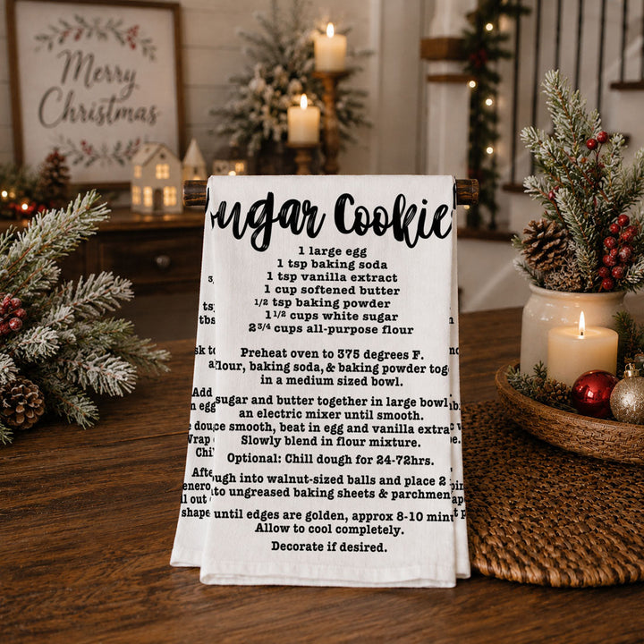 Holiday Cookies Recipe Kitchen Tea Towels Christmas Great Holiday Gift PRE-ORDER