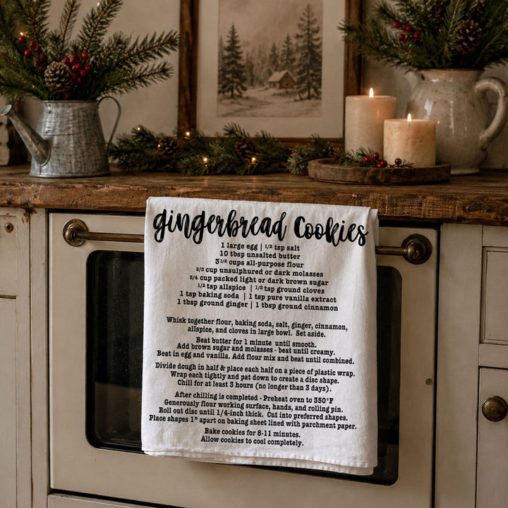 Holiday Cookies Recipe Kitchen Tea Towels Christmas Great Holiday Gift PRE-ORDER