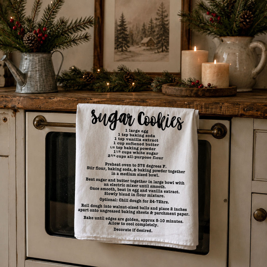 Holiday Cookies Recipe Kitchen Tea Towels Christmas Great Holiday Gift PRE-ORDER