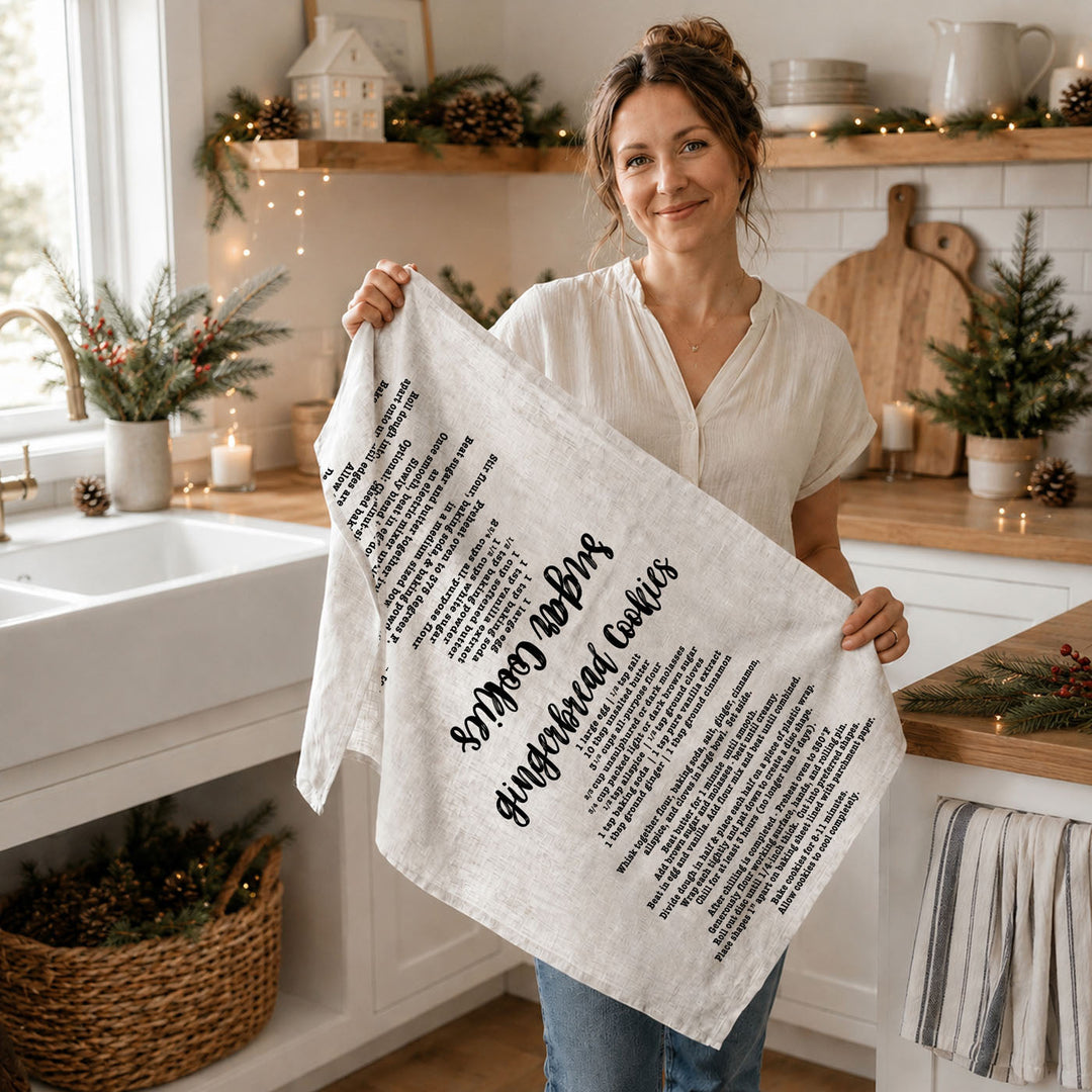 Holiday Cookies Recipe Kitchen Tea Towels Christmas Great Holiday Gift PRE-ORDER