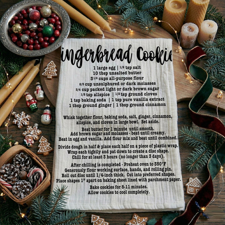 Holiday Cookies Recipe Kitchen Tea Towels Christmas Great Holiday Gift PRE-ORDER