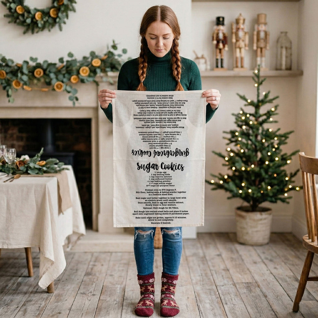 Holiday Cookies Recipe Kitchen Tea Towels Christmas Great Holiday Gift PRE-ORDER