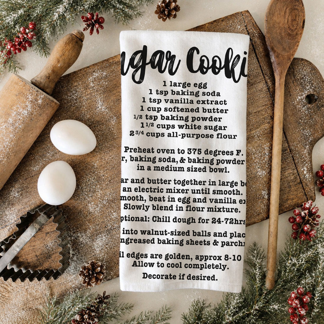 Holiday Cookies Recipe Kitchen Tea Towels Christmas Great Holiday Gift PRE-ORDER