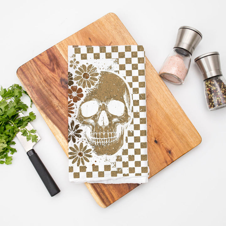 Retro Halloween Ghost Skull Kitchen Tea Towel Spooky Decor Fun Gift for Friends