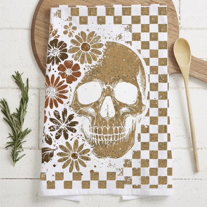 Retro Halloween Ghost Skull Kitchen Tea Towel Spooky Decor Fun Gift for Friends