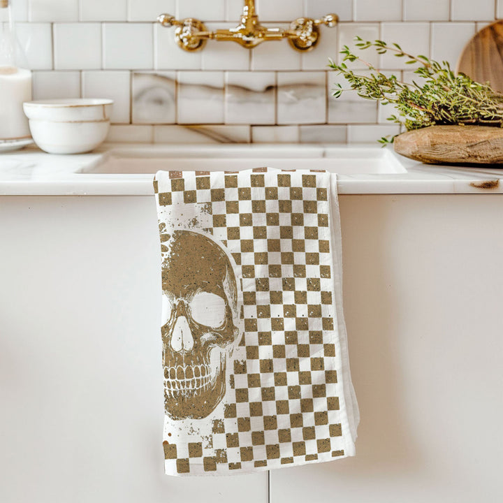 Retro Halloween Ghost Skull Kitchen Tea Towel Spooky Decor Fun Gift for Friends