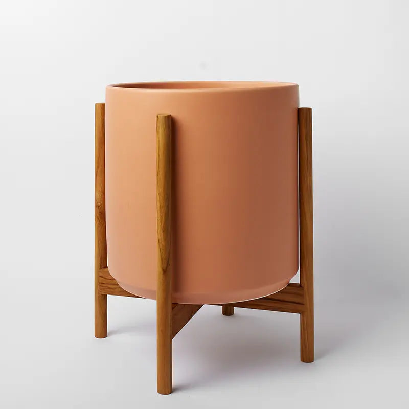1st Generation, Ceramic Cylinder, With or Without Rounded Teak Stand (FINAL SALE)