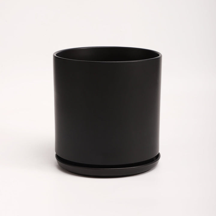 The Ceramic Cylinder Planter with Saucer, 2nd Generation