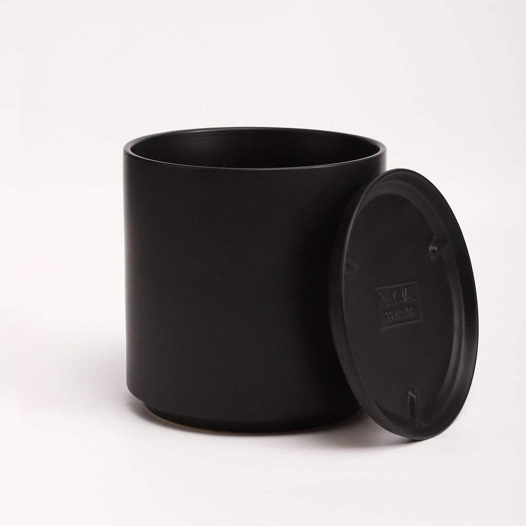 The Ceramic Cylinder Planter with Saucer, 2nd Generation