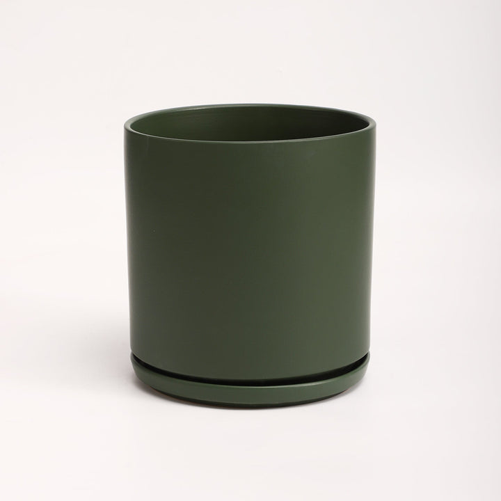 The Ceramic Cylinder Planter with Saucer, 2nd Generation