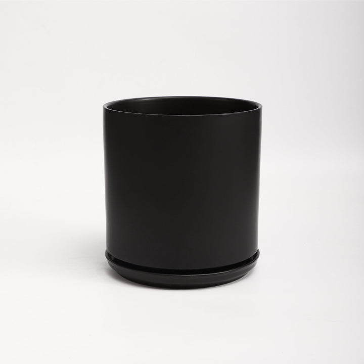 The Ceramic Cylinder Planter with Saucer, 2nd Generation