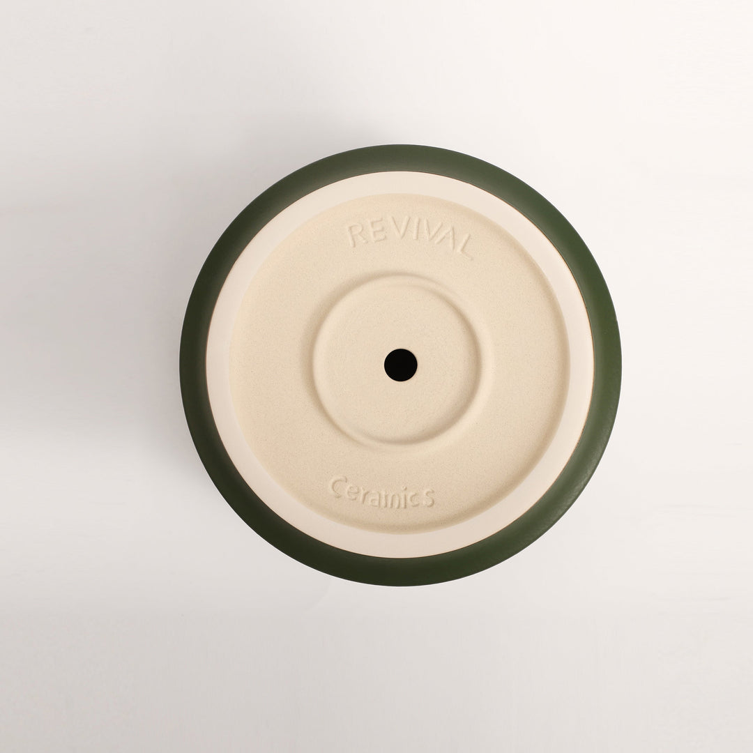 The Ceramic Cylinder Planter with Saucer, 2nd Generation