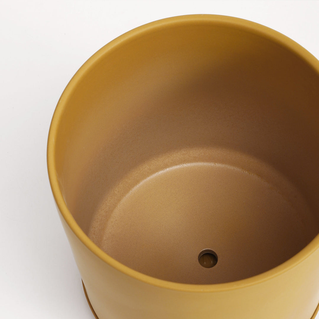 The Ceramic Cylinder Planter with Saucer, 2nd Generation