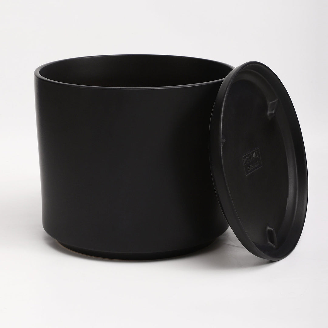 The Ceramic Cylinder Planter with Saucer, 2nd Generation