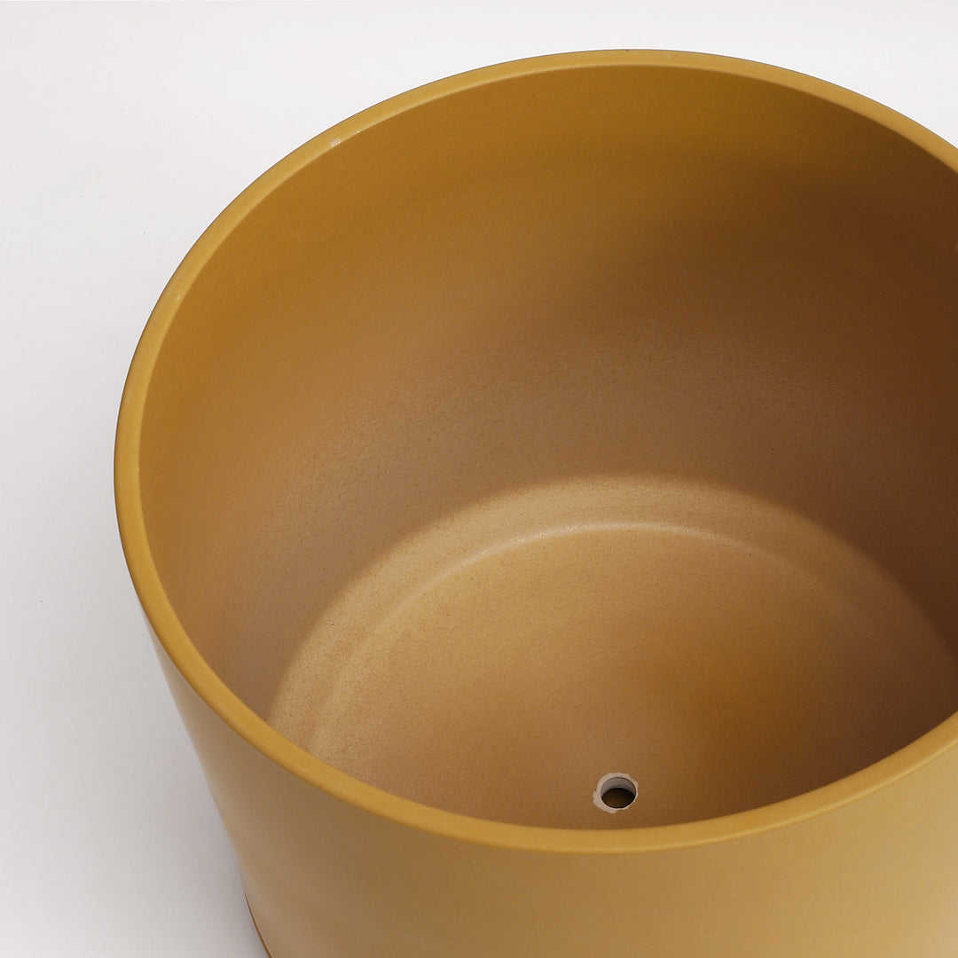 The Ceramic Cylinder Planter with Saucer, 2nd Generation