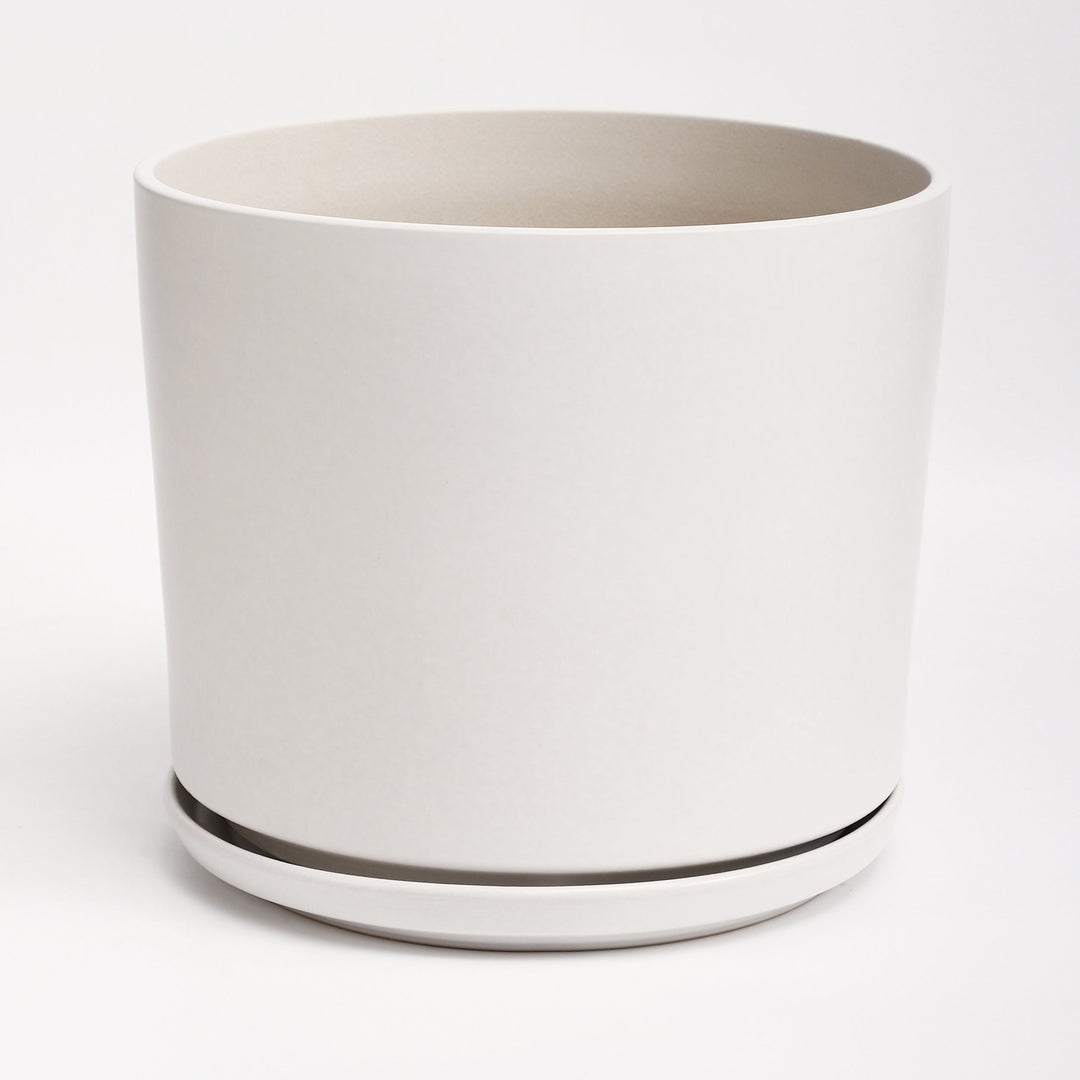 The Ceramic Cylinder Planter with Saucer, 2nd Generation