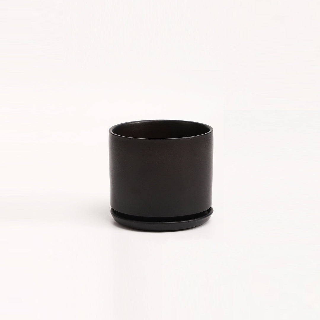 The Ceramic Cylinder Planter with Saucer, 2nd Generation