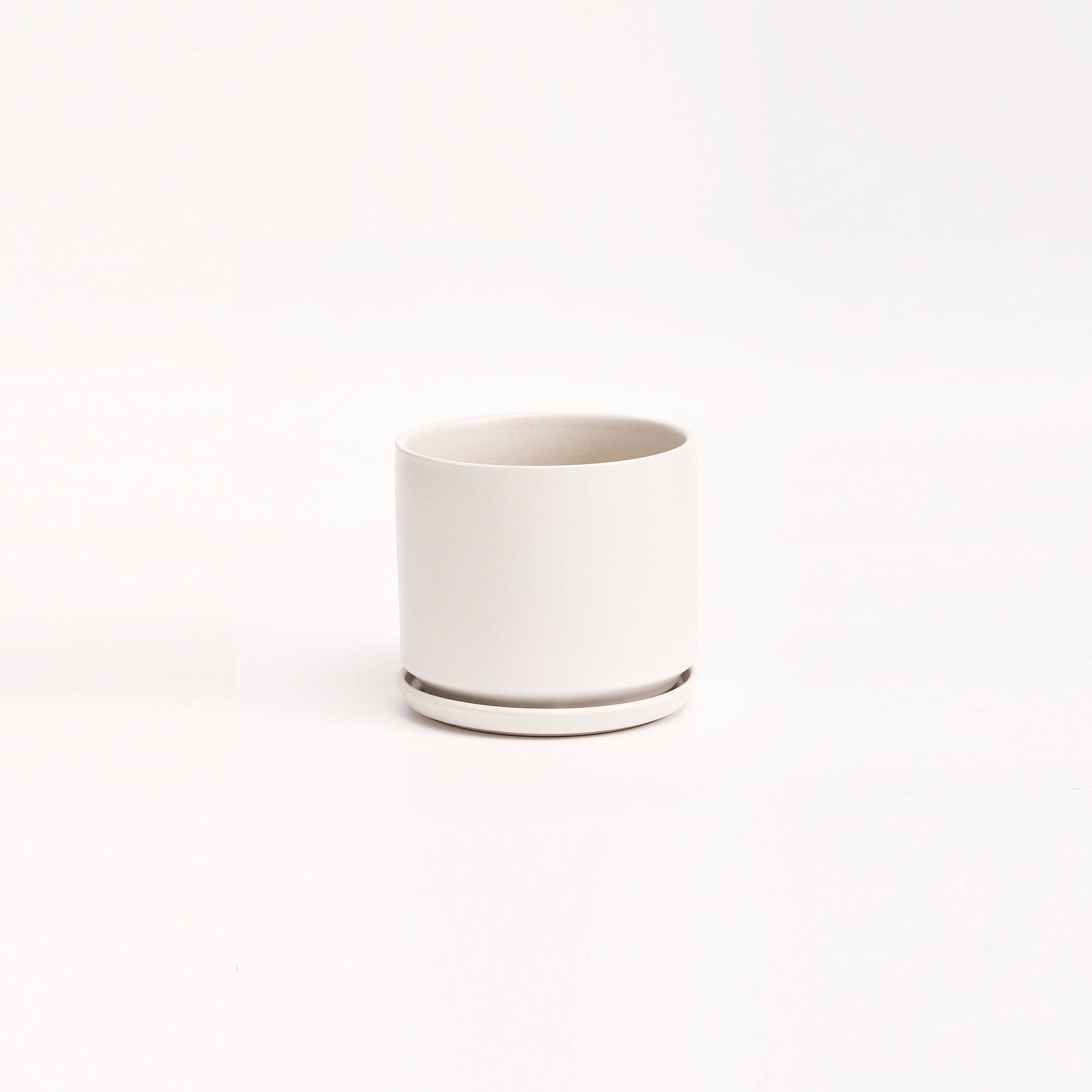 The Ceramic Cylinder Planter with Saucer, 2nd Generation