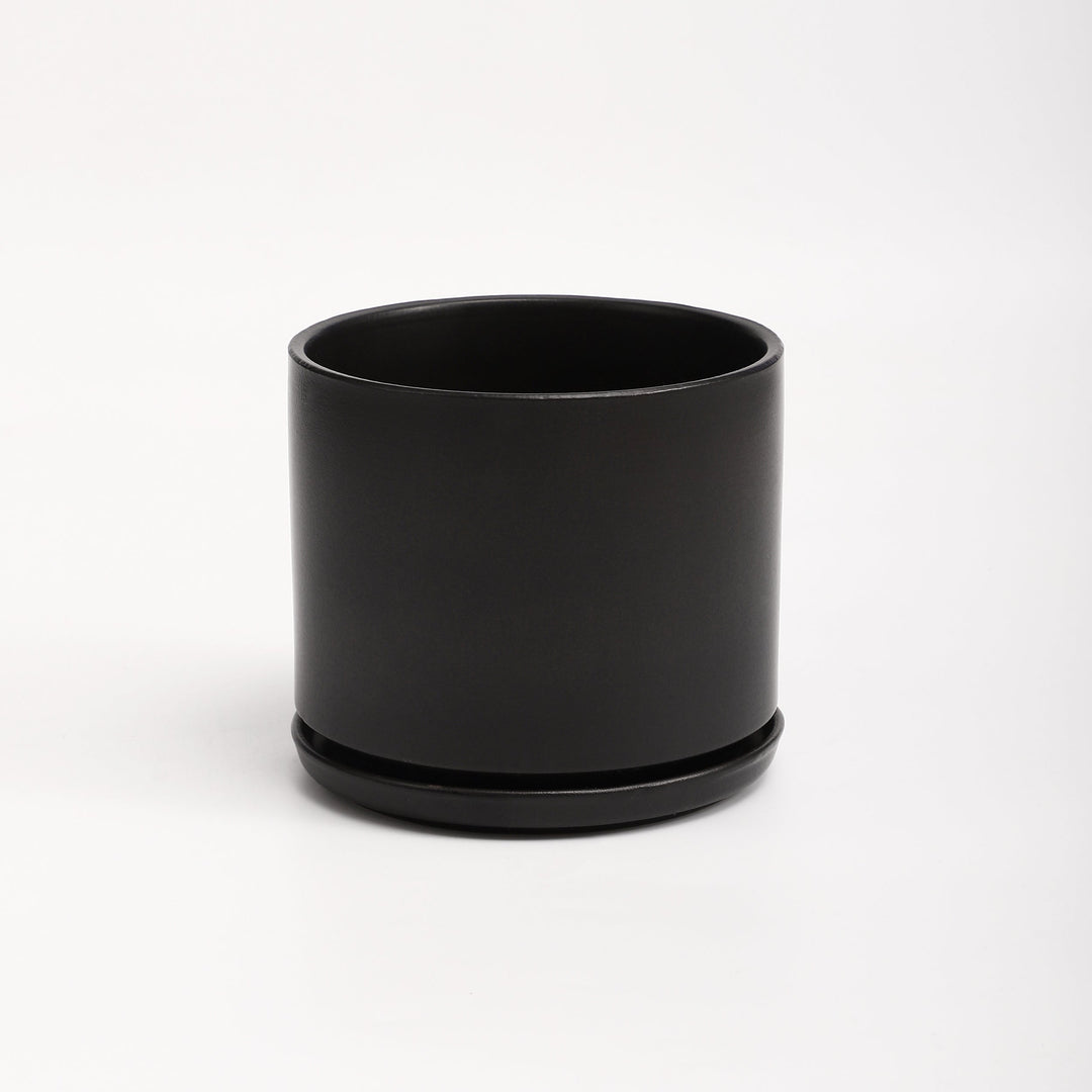 The Ceramic Cylinder Planter with Saucer, 2nd Generation