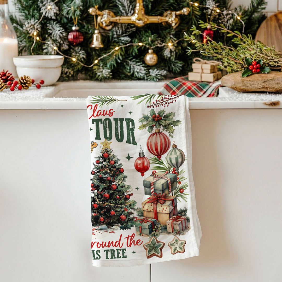 Santa Shreds Guitar Christmas Kitchen Tea Towel Holiday Decor Great Holiday Gift