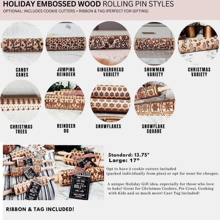 Christmas Rolling Pin Set | 10 Styles