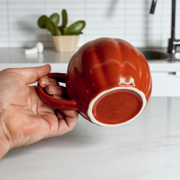 Pumpkin Shaped Ceramic Coffee Mug 16.8oz Fall Drinkware Great Gift for Friends