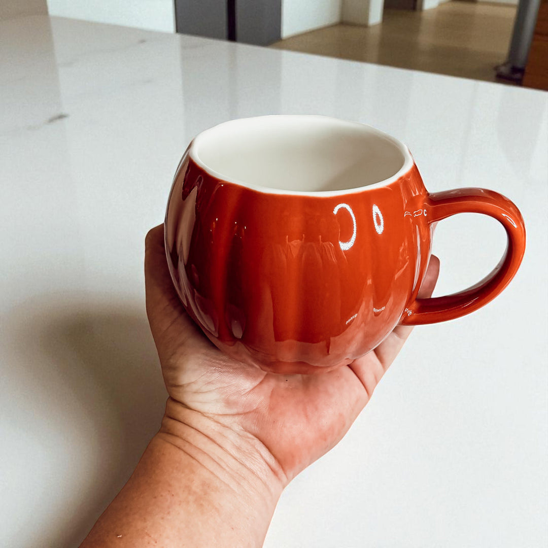 Pumpkin Shaped Ceramic Coffee Mug 16.8oz Fall Drinkware Great Gift for Friends