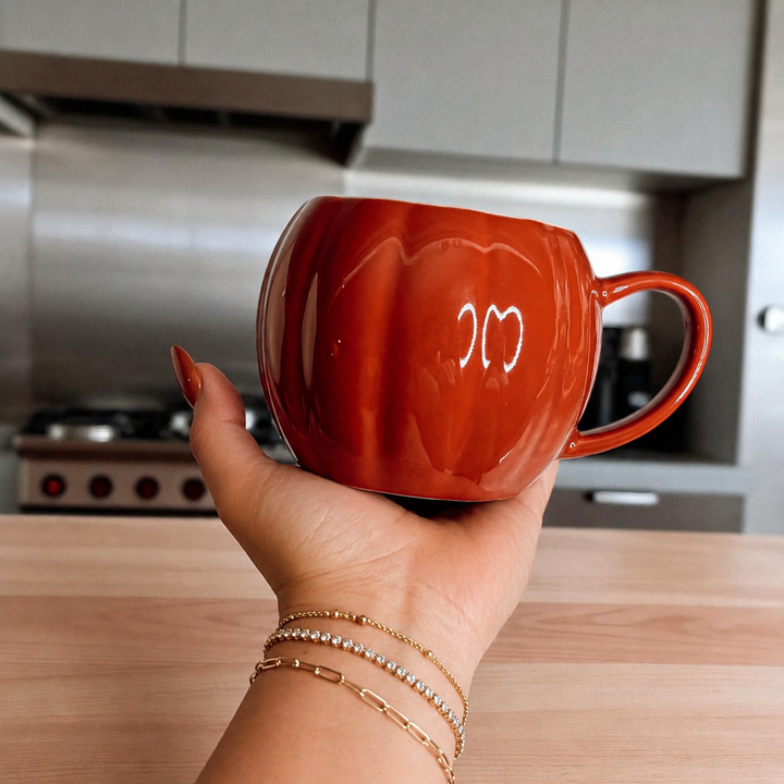 Pumpkin Shaped Ceramic Coffee Mug 16.8oz Fall Drinkware Great Gift for Friends