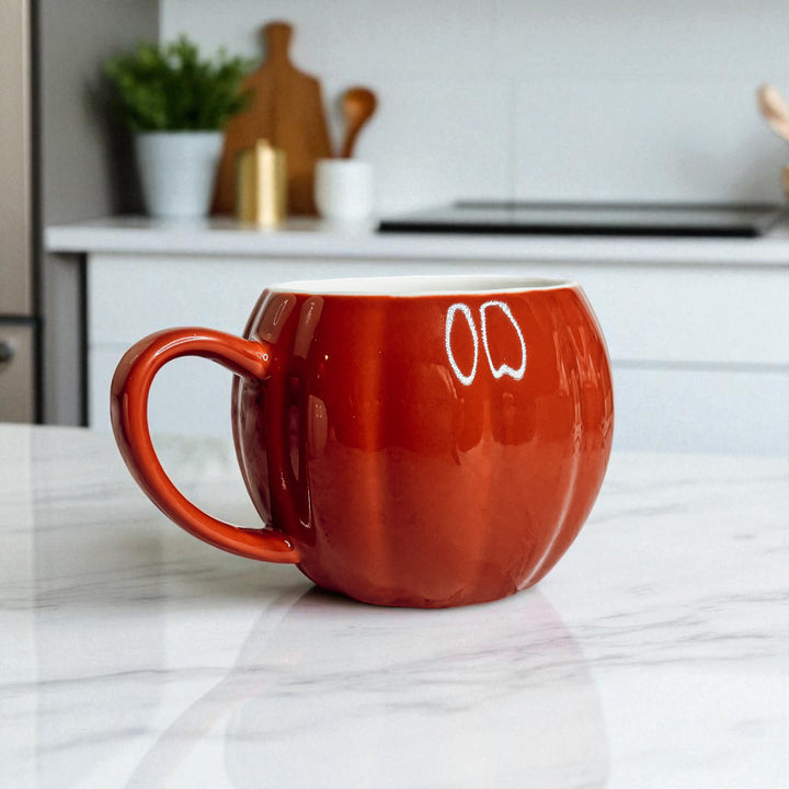 Pumpkin Shaped Ceramic Coffee Mug 16.8oz Fall Drinkware Great Gift for Friends