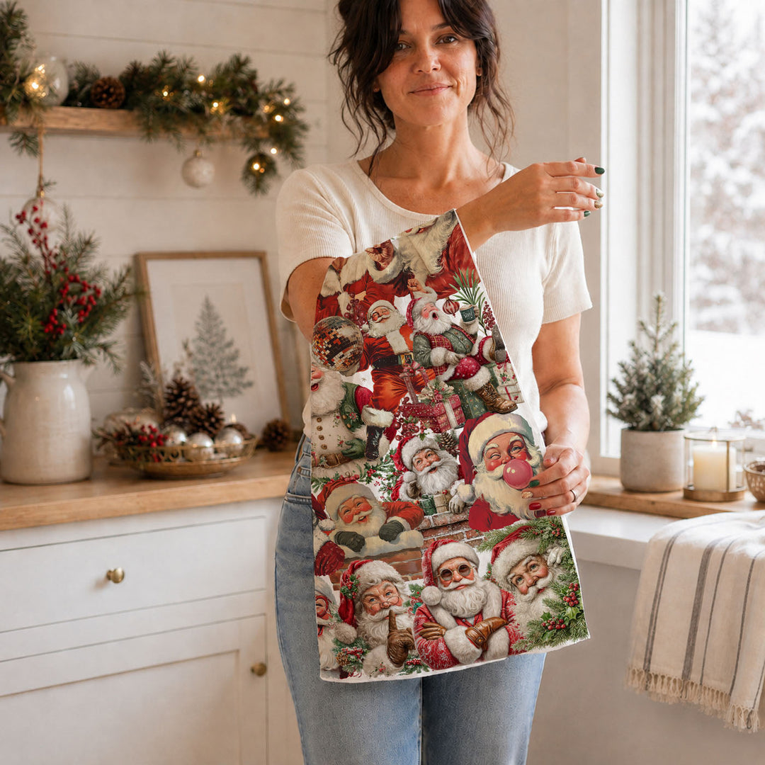 Santa Gone Wild Christmas Kitchen Tea Towel Holiday Decor Great Gift for Friends