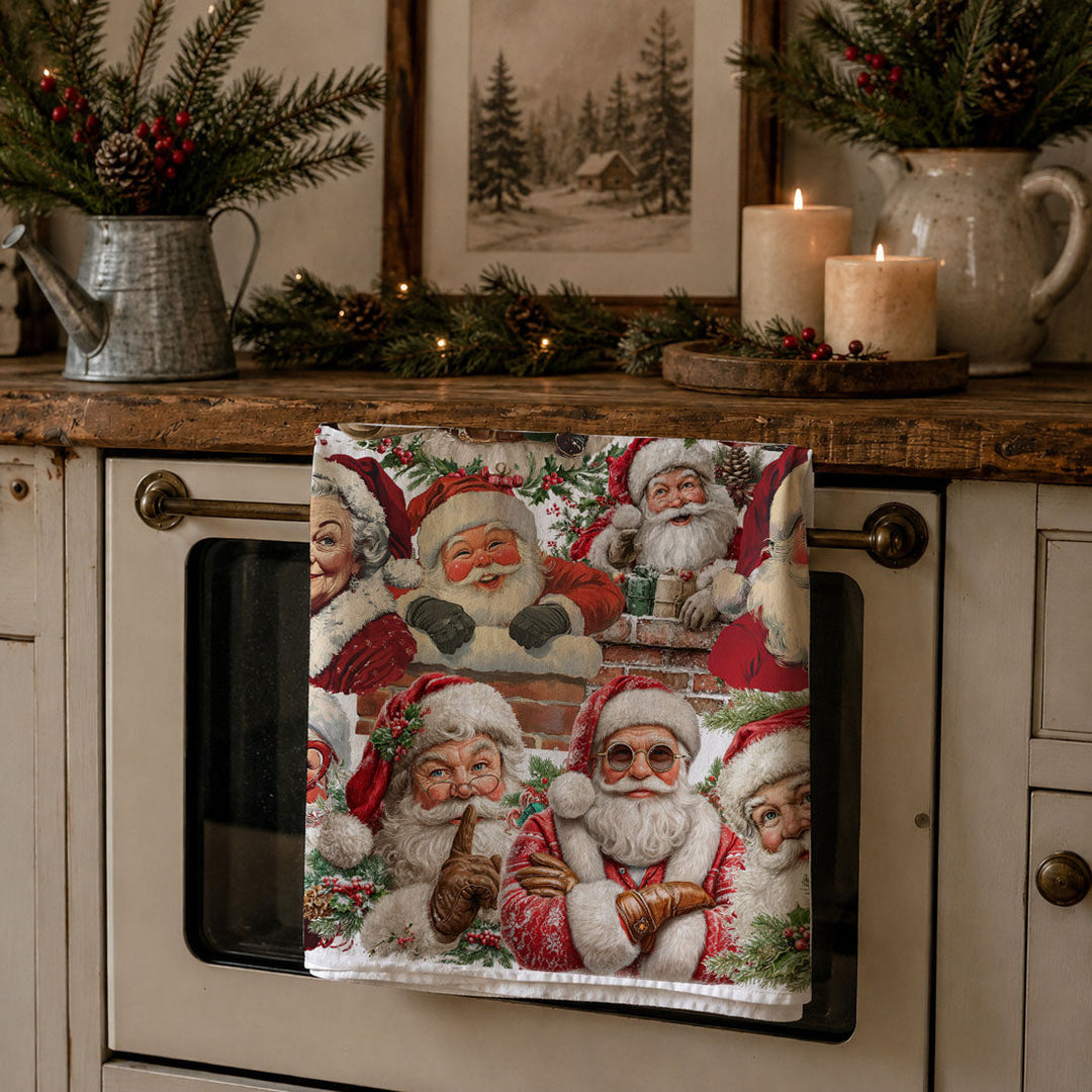 Santa Gone Wild Christmas Kitchen Tea Towel Holiday Decor Great Gift for Friends