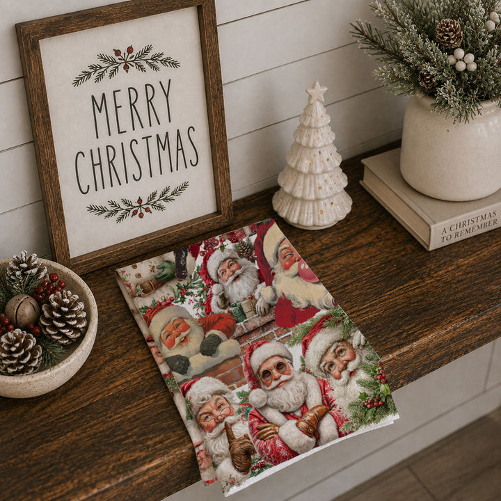 Santa Gone Wild Christmas Kitchen Tea Towel Holiday Decor Great Gift for Friends