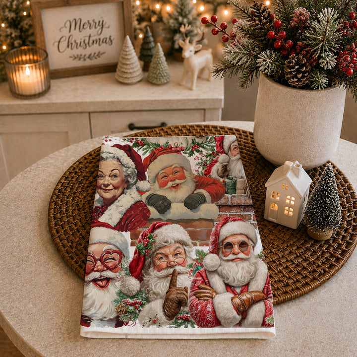 Santa Gone Wild Christmas Kitchen Tea Towel Holiday Decor Great Gift for Friends