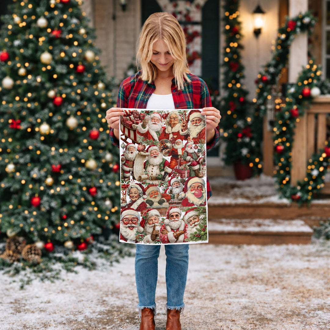 Santa Gone Wild Christmas Kitchen Tea Towel Holiday Decor Great Gift for Friends