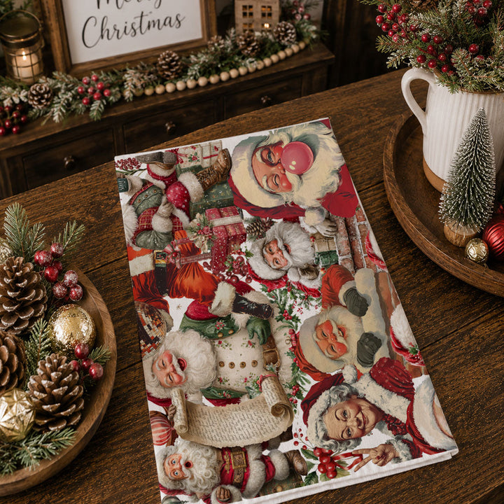 Santa Gone Wild Christmas Kitchen Tea Towel Holiday Decor Great Gift for Friends
