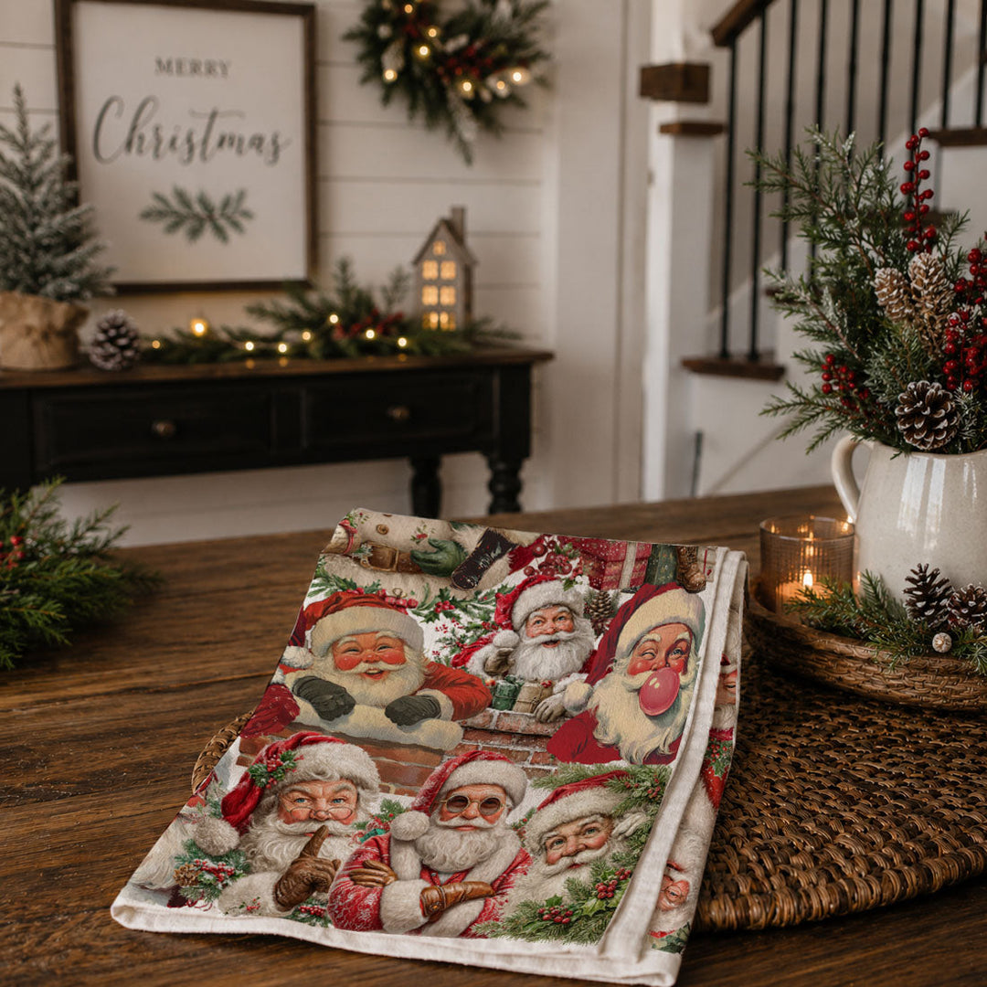 Santa Gone Wild Christmas Kitchen Tea Towel Holiday Decor Great Gift for Friends