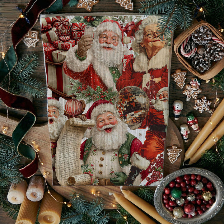 Santa Gone Wild Christmas Kitchen Tea Towel Holiday Decor Great Gift for Friends