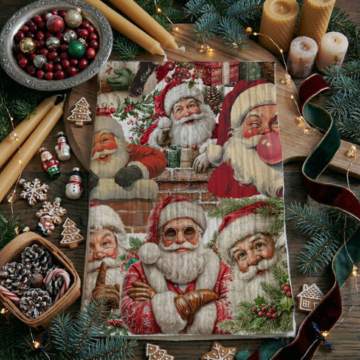 Santa Gone Wild Christmas Kitchen Tea Towel Holiday Decor Great Gift for Friends