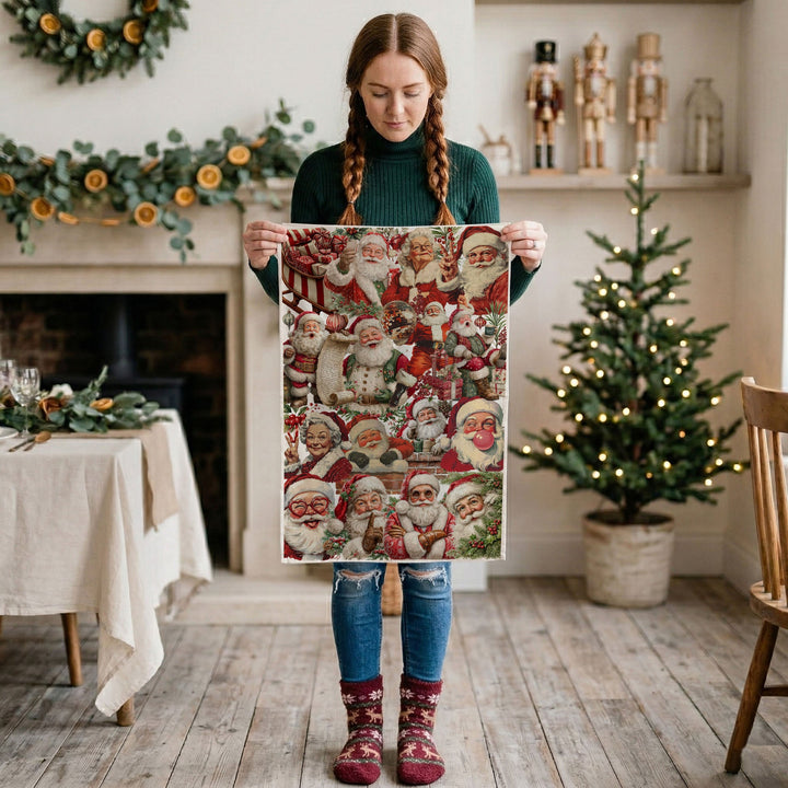 Santa Gone Wild Christmas Kitchen Tea Towel Holiday Decor Great Gift for Friends