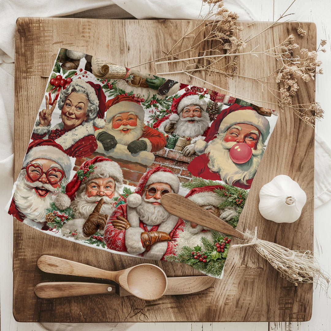 Santa Gone Wild Christmas Kitchen Tea Towel Holiday Decor Great Gift for Friends