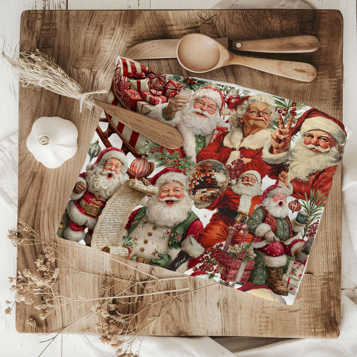 Santa Gone Wild Christmas Kitchen Tea Towel Holiday Decor Great Gift for Friends