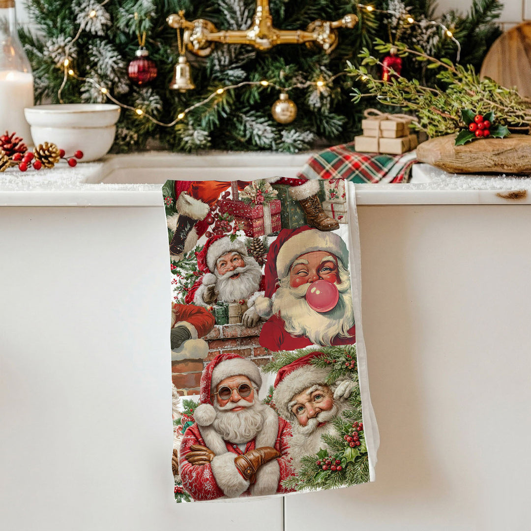 Santa Gone Wild Christmas Kitchen Tea Towel Holiday Decor Great Gift for Friends
