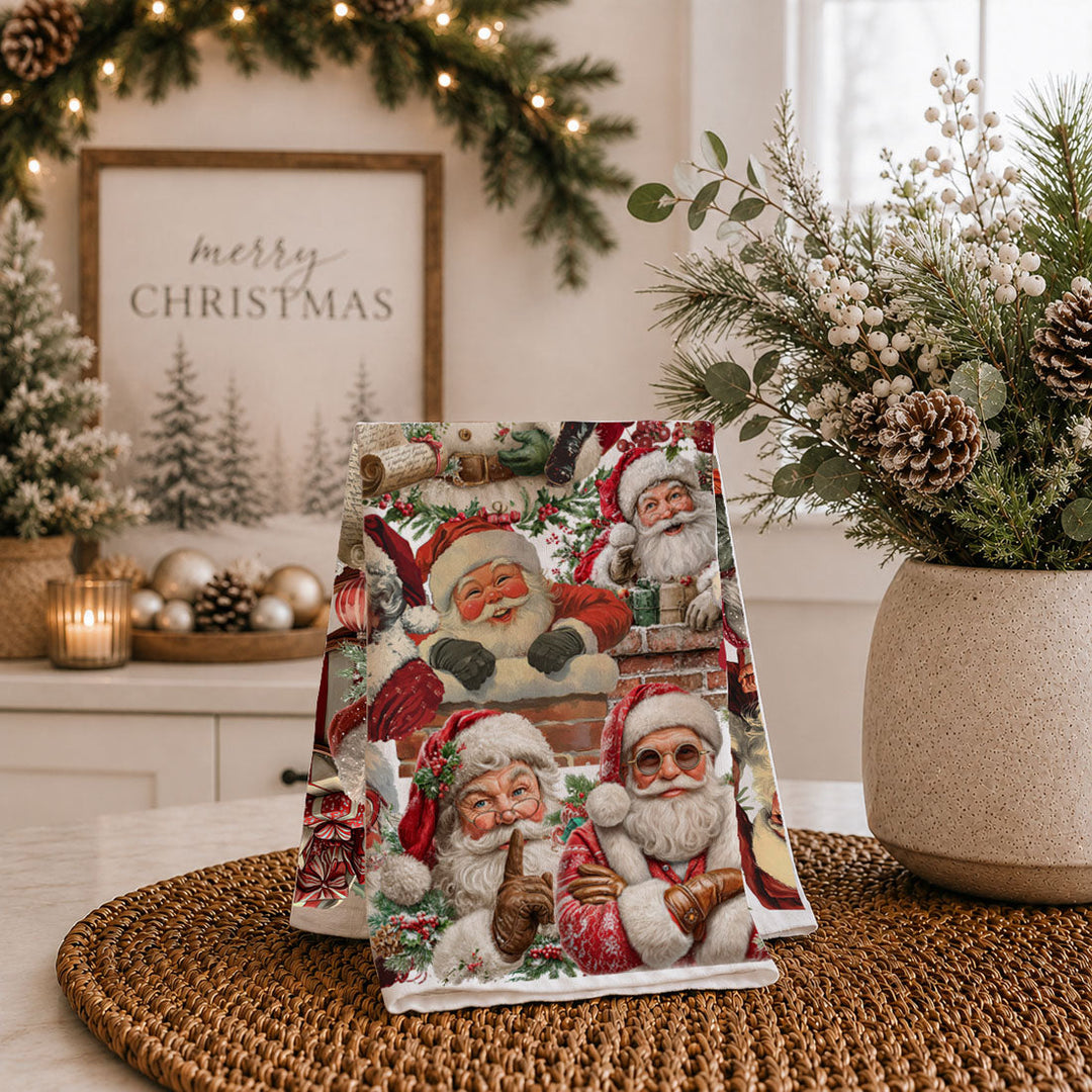 Santa Gone Wild Christmas Kitchen Tea Towel Holiday Decor Great Gift for Friends