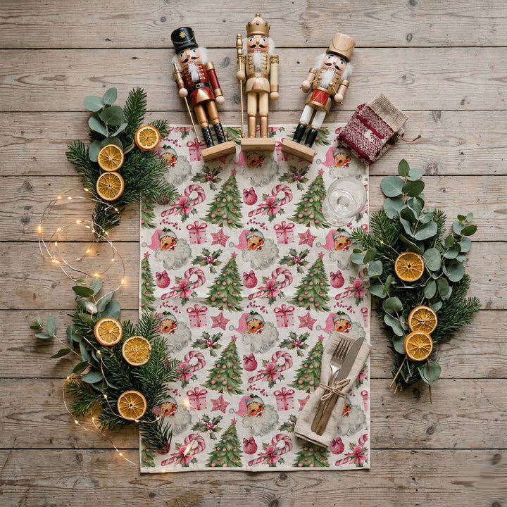 Pretty in Pinkmas Christmas Kitchen Tea Towel Pink Holiday Decor Great Gift Idea