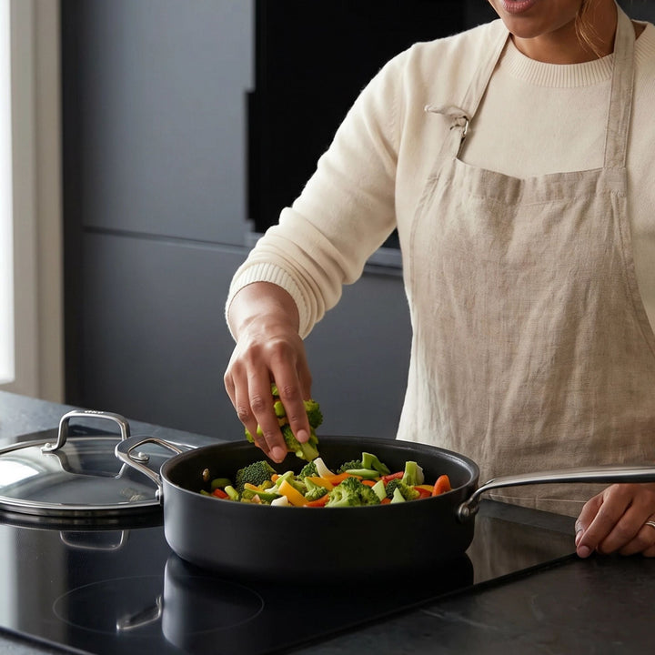 Ceramic Nonstick Sauté Pan with Lid, 4-Qt